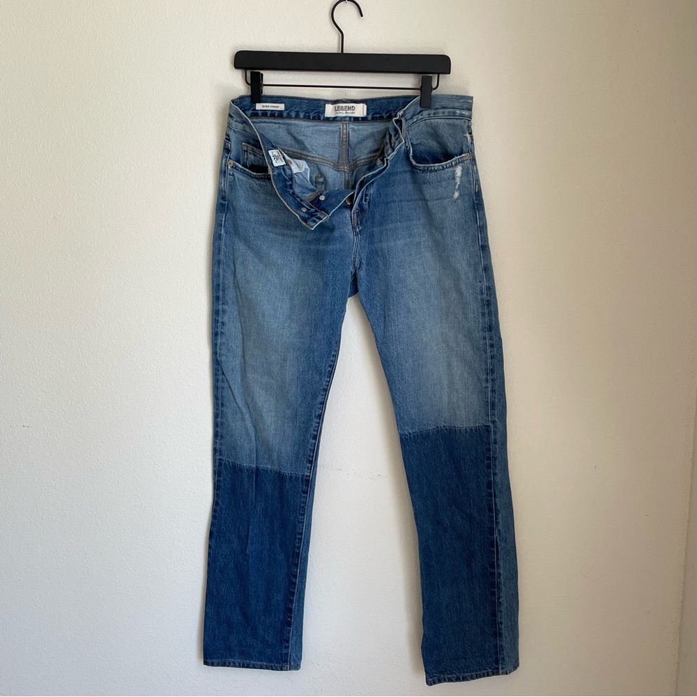 6/28 Lucky Brand Patchwork Jeans in Vintage Straight Cut